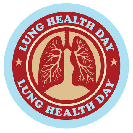 Lung Health Day label, vector illustrationのイラスト素材