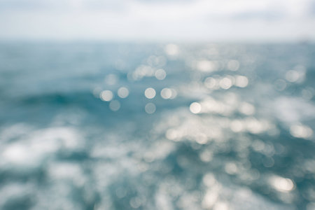 Bokeh light background in the waterの写真素材