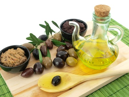Olive and olive oilの写真素材