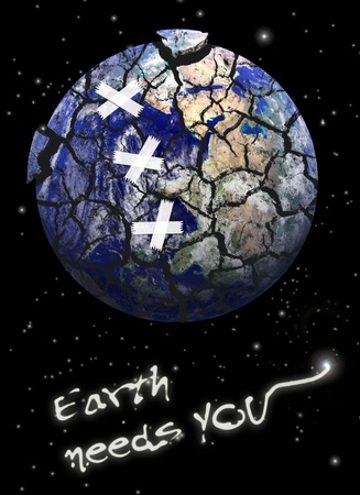 Cracked earthの写真素材