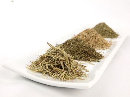 Misc spices on white backgroundの写真素材