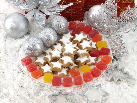 The Christmas sweets on the tableの写真素材