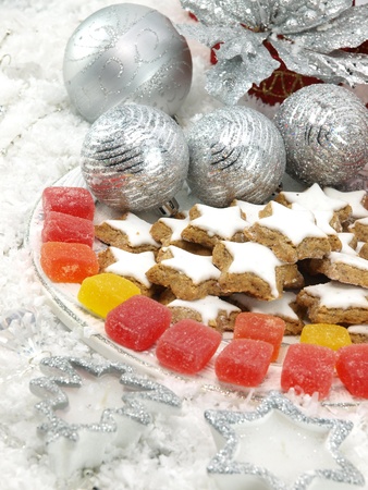 The Christmas sweets on the tableの写真素材