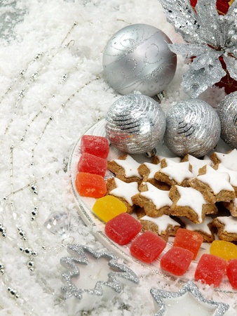 The Christmas sweets on the tableの写真素材