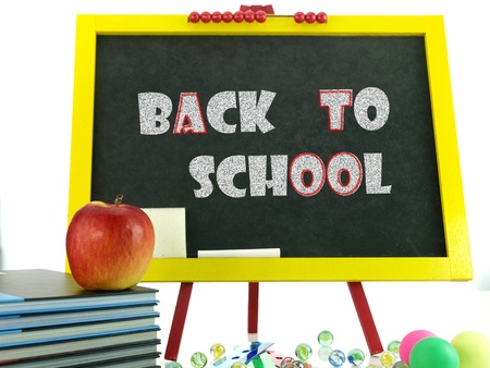Chalkboard with headline back to school 