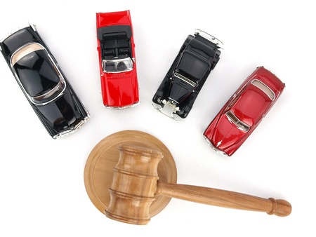 Gavel auction with antiques cars の写真素材