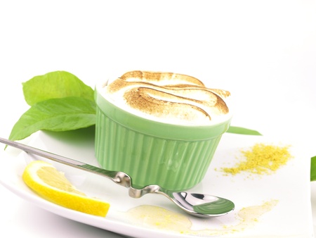Lemon Meringue Pie on a cupの写真素材