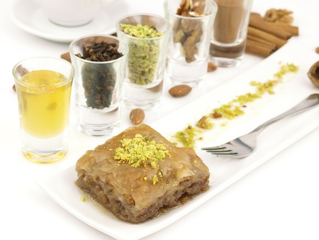 Mediterranean traditional sweet dessert baklavaの写真素材