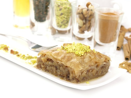 Mediterranean traditional sweet dessert baklavaの写真素材