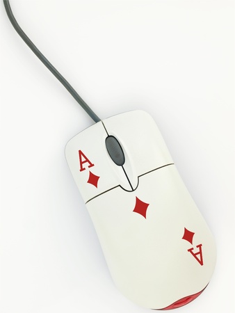 Computer mouse with ace card designの写真素材