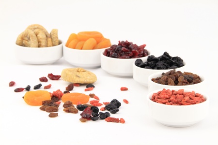  Various dried fruits in bowlの写真素材
