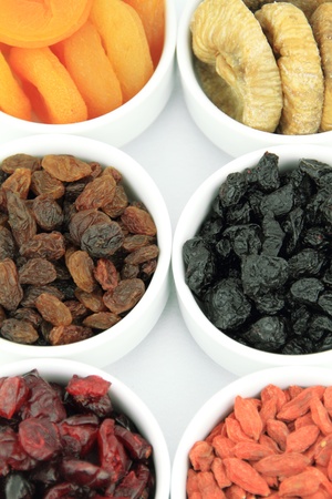  Various dried fruits in bowlの写真素材