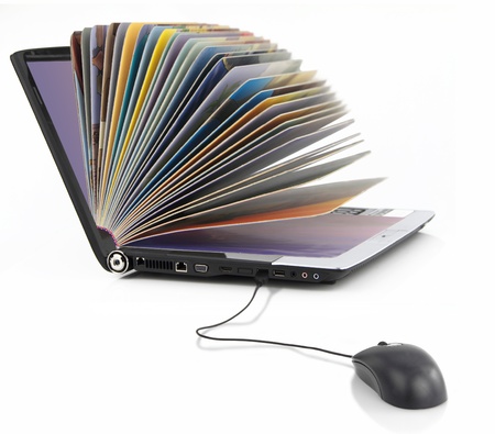 Laptop computer as a Bookの写真素材