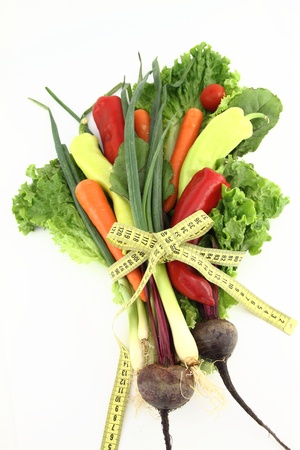Bunch of vegetables isolated on white backgroundの写真素材