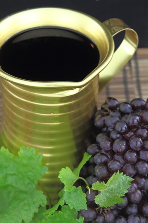 Red wine in a Traditional jug の写真素材