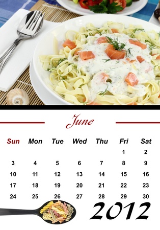 Monthly Pasta Calendar. June 2012の写真素材