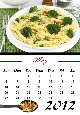 Monthly Pasta Calendar. May 2012の写真素材