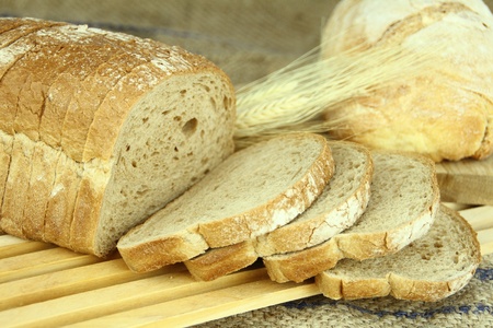 Loaf of fresh sliced breadの写真素材