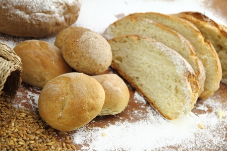 Fresh bun and bread の写真素材