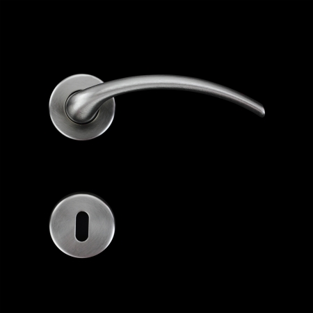 Door handle and keyholeの写真素材