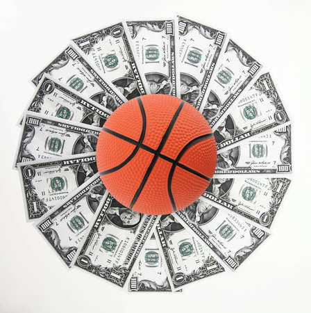 Basket and moneyの写真素材