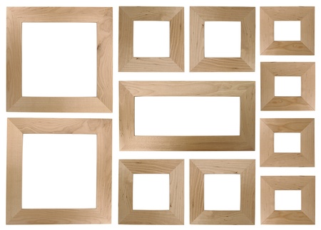 Blank wooden frames for photosの写真素材