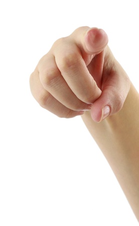 Pointing the fingerの写真素材
