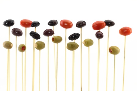 Olives isolated on whiteの写真素材