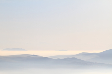 Scenic view of blue ridge mountains の写真素材