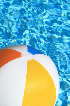 Summer background. Beach Ball on the swimming Poolの写真素材