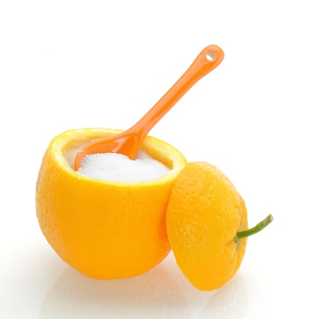 Fruit sugar in an orangeの写真素材