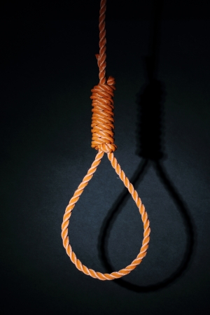 Gallows on black background