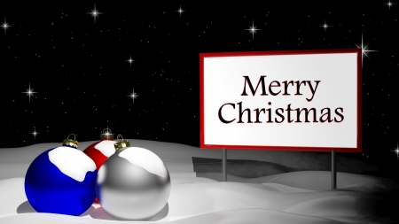 Christmas card in the snowの写真素材