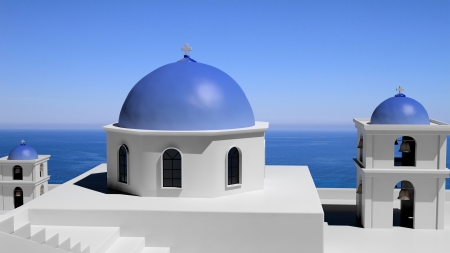 Beautiful island of Santorini in Greeceの写真素材