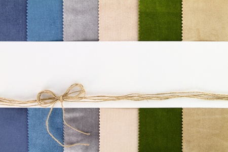 Empty banner on textile backgroundの写真素材