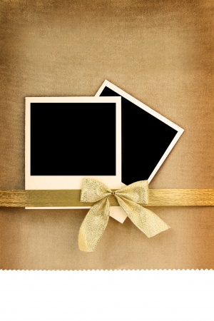 Polaroid photo frame on vintage backgroundの写真素材