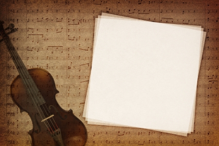 Music notes on fabric texture background with copy-spaceの写真素材