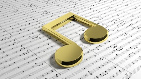 Golden music note の写真素材