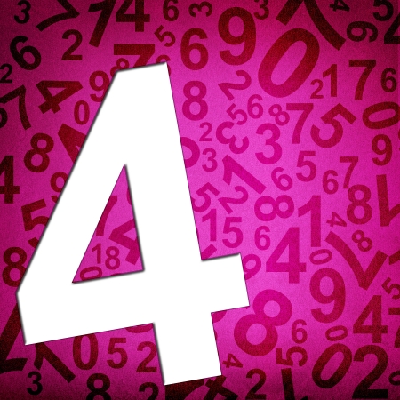 Number four on fabric texture backgroundの写真素材