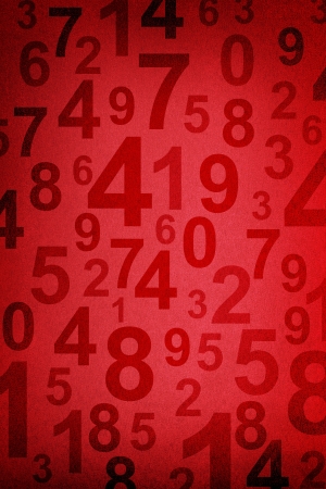 Numbers on fabric texture backgroundの写真素材