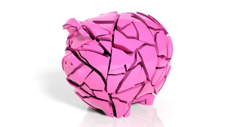 Broken piggy bankの写真素材