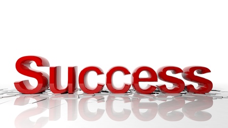 3d letters forming word success breaks the floorの写真素材