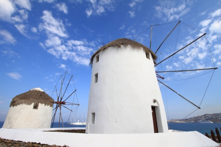 Classical church of Mykonos island in Greeceの写真素材