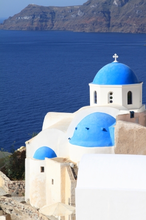 Classical church of Santorini island in Greeceの写真素材