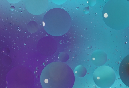 Abstract blue background with bubbles in the waterの写真素材
