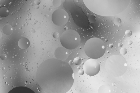 Abstract grey background with bubbles in the waterの写真素材
