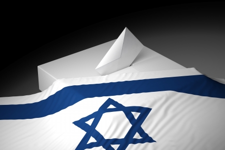 Ballot box with the flag of Israelの写真素材