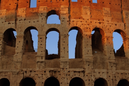 Close up of the Colosseum in Romeの写真素材