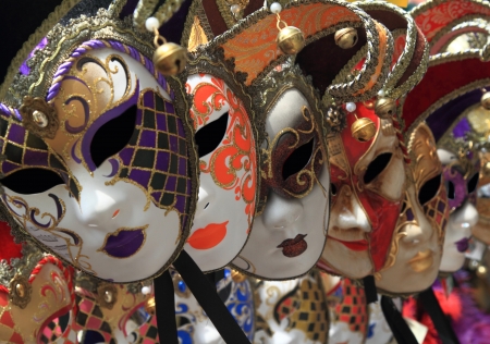 Group of Vintage venetian carnival masks の写真素材