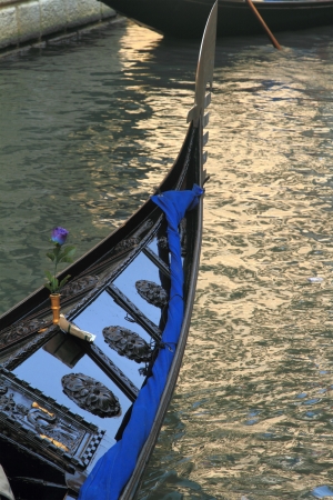 Traditional gondola in Venice, Italyの写真素材